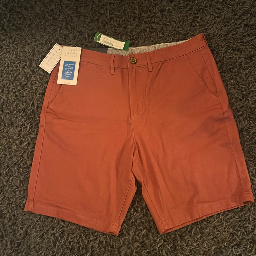 Jachs New York Bleecker Stretch Twill shorts 9” orange red 31-9